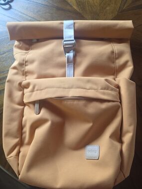 Bellroy Butterscotch 16 in. Roll-Top Backpack with White Strap - NWOT